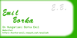 emil borka business card